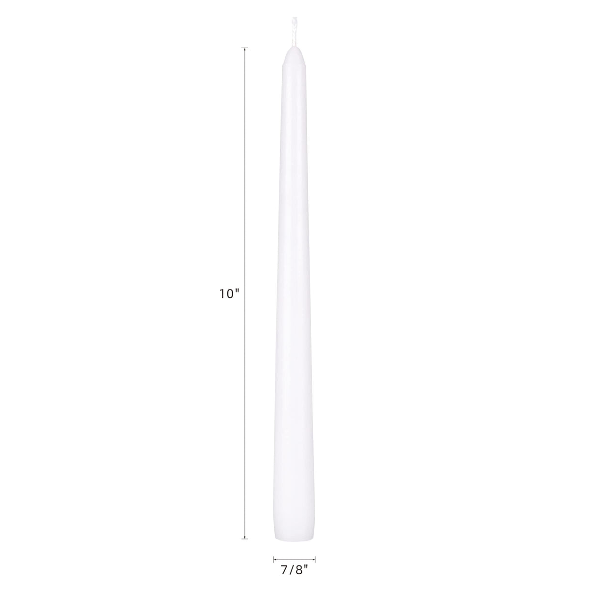 Mega Candles 12 pcs Unscented White Taper Candles, Hand Poured Wax Candle 10 Inch x 7/8 Inch, Home Décor, Wedding Receptions, Centerpieces, Occasions, Events, Festivities, Romantic Dinners, Holders