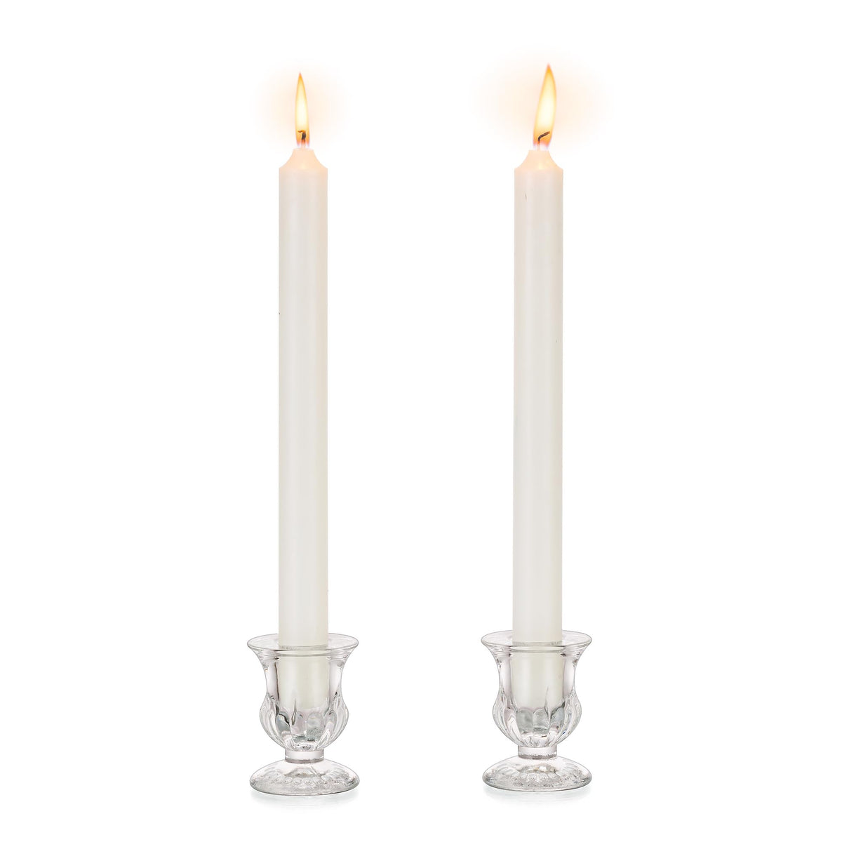 Inweder Glass Taper Candle Holders: Crystal Clear Candlestick Holders Modern Small Candle Stick Holder for Wedding Table Centerpiece Party Dinning Home Christmas Set of 2