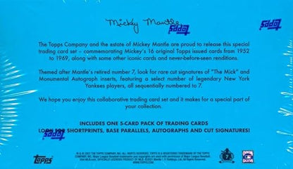 2021 Topps MICKEY MANTLE X Factory Sealed HOBBY Collectors Box with (5) Awesome Topps Mantle Cards! Look for ParallelsAutos from Derek JeterMariano Rivera &amp Rare Mantle Cut Signature Autos!