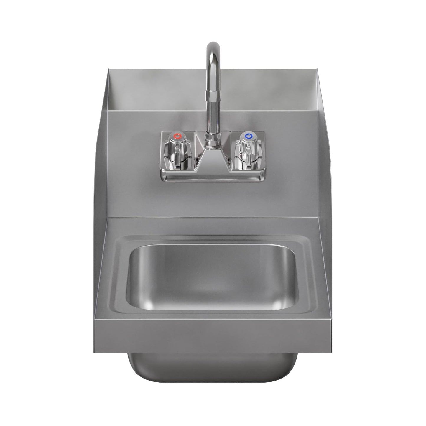 AmGood Stainless Steel Wall Mount Hand Sink | NSF | Commercial Hand Washing Basin For Restaurant, Kitchen and Home (12" x 16" with Sidesplash)
