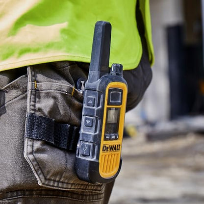 DEWALT DXFRS800 FRS Walkie Talkies Long Range 2 Way Radio, 2 Watt, Waterproof & Rechargeable, 2 Pack