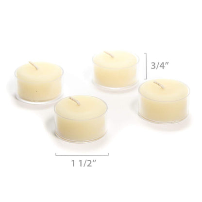 Bluecorn Beeswax Tea Light Candles, 100% Pure Natural Bees Wax, Ivory White Tea Lights, Fragrance Free, Paraffin & Soy Free Candle Wax, Clean Burning, Long Lasting (4-5 Hrs), American Made, 24 Pack