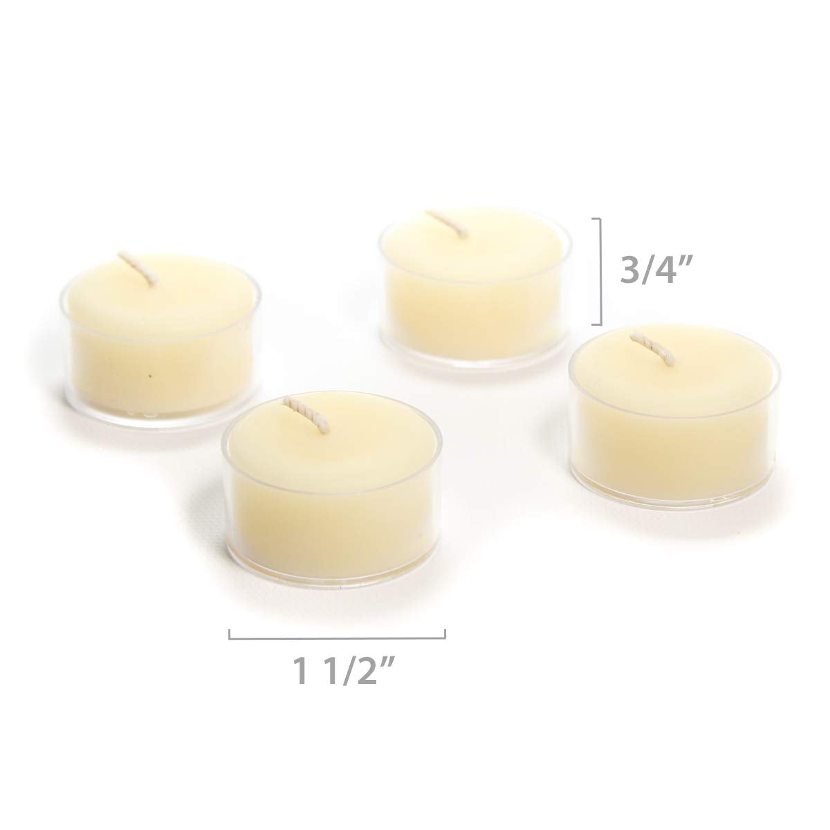Bluecorn Beeswax Tea Light Candles, 100% Pure Natural Bees Wax, Ivory White Tea Lights, Fragrance Free, Paraffin & Soy Free Candle Wax, Clean Burning, Long Lasting (4-5 Hrs), American Made, 48 Pack