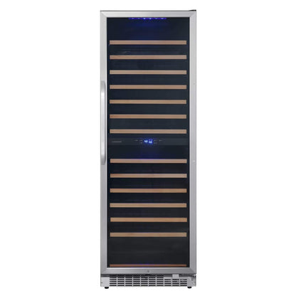 EdgeStar CWR1552DZ 24 Inch Wide 141 Bottle Capacity Free Standing Dual Zone Wine Cooler with Interior Lighting