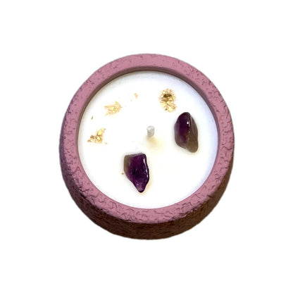 Scented Candle, Soy Candle, Non-Toxic Aroma Candles, Ebony & Rose Scented, Amethyst Crystal, Gift for Women (Net wt. 200g)