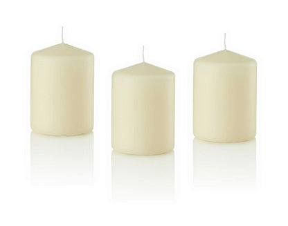 D'light Online 3 X 4 Inch Pillar Candles Set of 12 Bulk Event Pack Premium Wax Round Unscented Ivory Pillar Candles Wax for Wedding, Spa, Party, Birthday, Holiday, Bath, Home Decor (3x4 - Ivory)