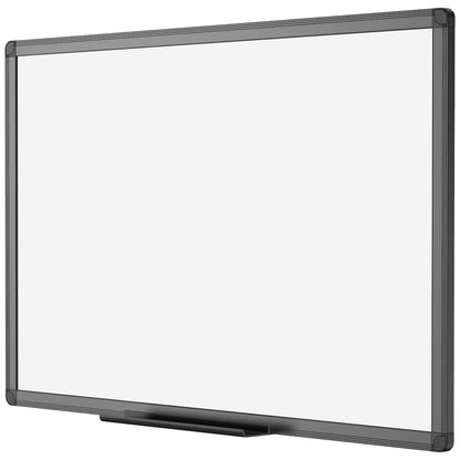 VIZ-PRO Magnetic Dry Erase White Board, 48 X 32 Inches, Black Aluminium Frame