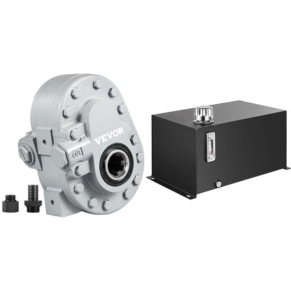 Bestauto Hydraulic Pump 21.2GPM Hydraulic Motor 540RPM Log Splitter 2250PSI & VEVOR Hydraulic Fluid Tank 10 Gal Fuel Tank Heavy Duty Hydraulic Steel Tank Reservoir, Gasoline Transfer