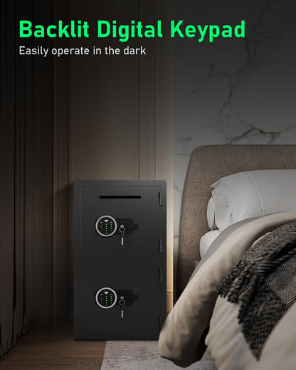 Omethey 5.0 Cu ft Extra Large Safe Fireproof Waterproof, Digital Security Safe Box with Deposit Slot & Metal Storage Box with Backlit Keypad & Dual Alarm for Home Office