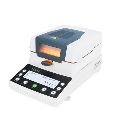 U.S. Solid Moisture Analyzer - 110g Capacity, 1mg Readability, 0.01% Accuracy, 40-199°C Drying Range, 90 mm Pan w/ 50 Dishes, Moisture Balance with RS232 for Lab, Research, Food & Industrial Use