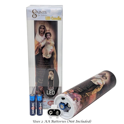 THE SAINTS COLLECTION Our Lady of Mount Carmel LED Flameless Devotional Prayer Candle