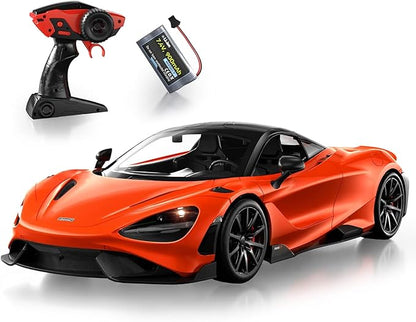 MIEBELY Remote Control Car McLaren Rc Cars Officially Licensed 1/12 Scale 7.4V 900mAh Toy Car with 12km/h Fast Model Car Headlight for Adults Kids Boys Age 6-12 Year Birthday Ideas Gift Orange