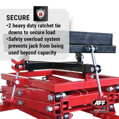 AFF Powertrain Lift Table - Air Assist Work Table with Scissor Lift Design - for Transmissions, Fuel Tanks, Engines, Transaxles, Large Electric Vehicle Batteries - 2,500 lbs Capacity