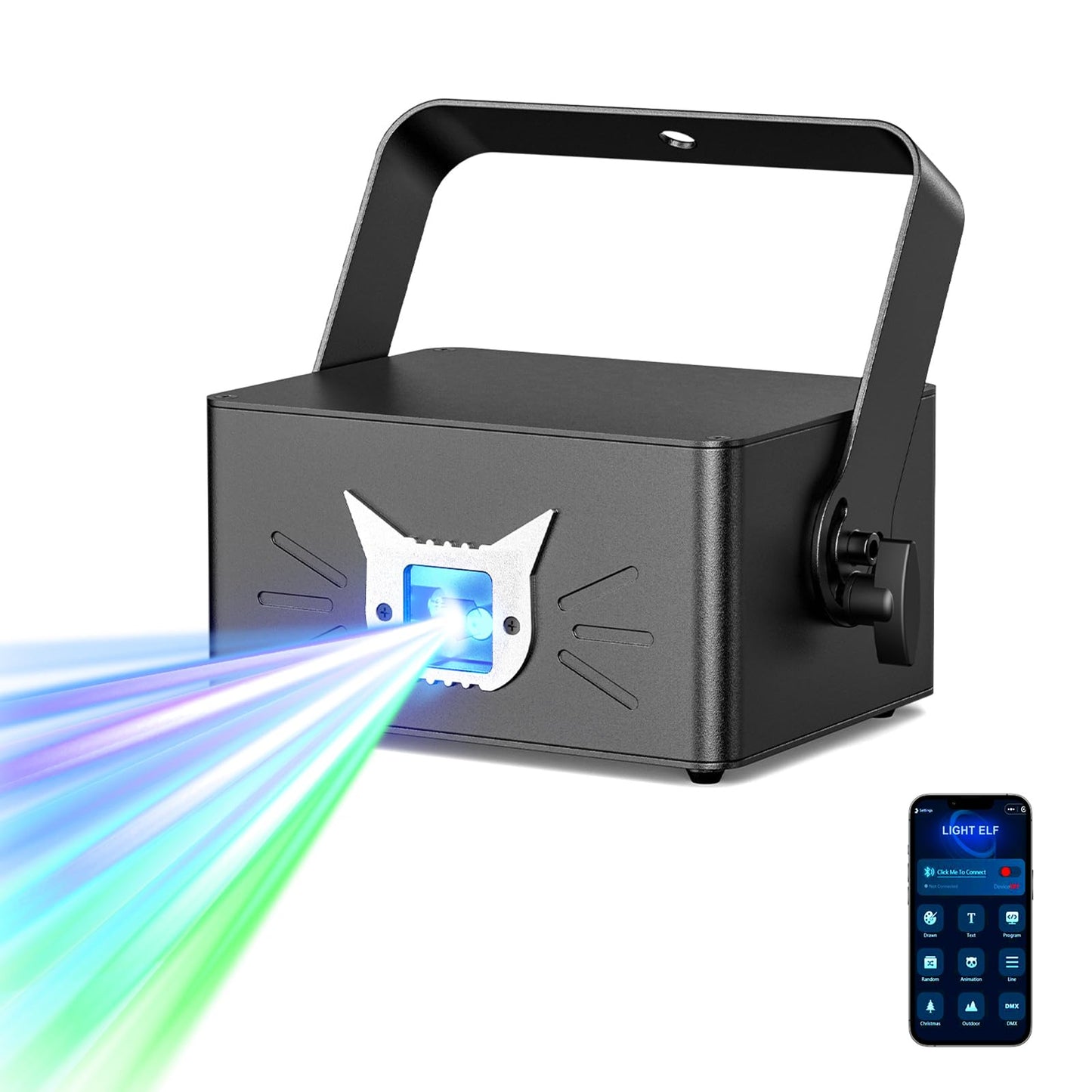 Animation DJ Laser Light,3D Animation Laser Machine with Bluetooth APP,RGB Party Laser Light Show, Built-in 5200mAh Battery for Wedding Party Disco Lights Bar Club Stage DJ Lighting