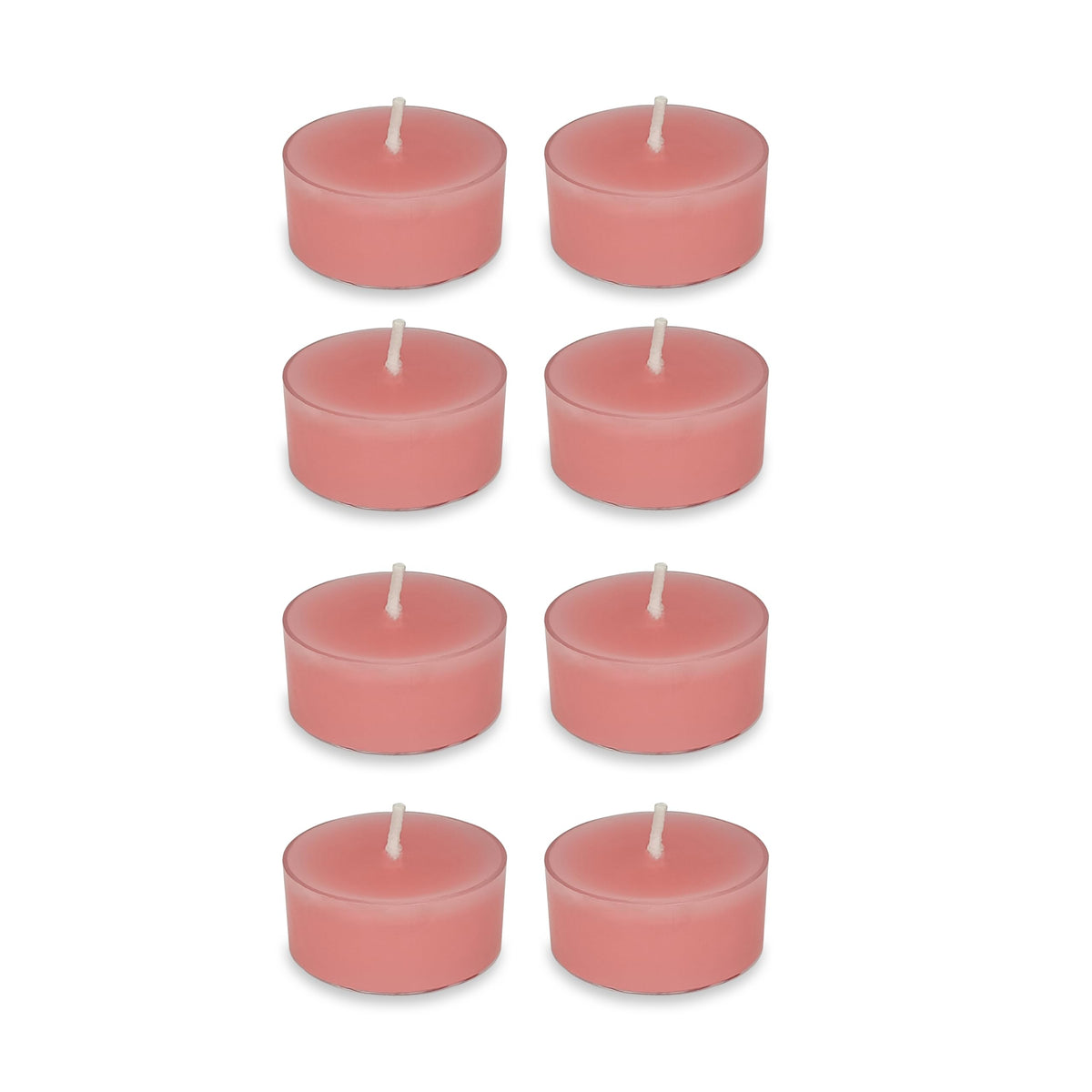 Dusty Pink Tea Lights Set of 24, Rose Scented Tealight Candles, Handmade Tea Candles, Long Burning Tealights for Romantic Wedding Home Decor Gift