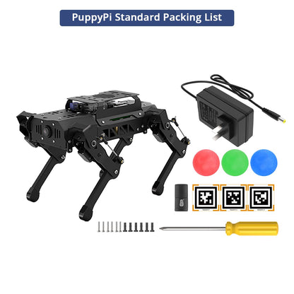 PuppyPi ROS2 Robot Dog with ChatGPT Large AI Models AI Embodied Intelligence Robotic Dog Vision Scene Voice Command Understanding Bionic Quadruped ROS Education Robot, Standard & RaspberryPi5 8GB