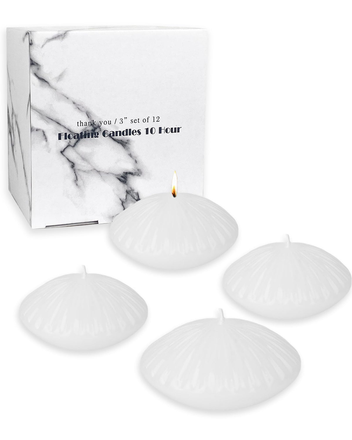 MAITREYA White Large Floating Candles 3 Inch,Unscented Classic for Weddings,Parties,Special Occasions and Home Decorations,Set of 12