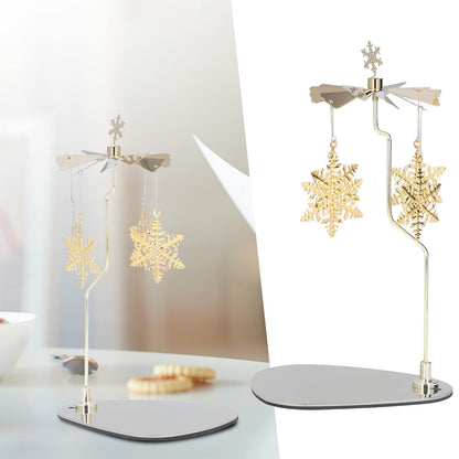 Rotating Candle Holder, Stainless Steel, Magnetic Design, Auto Rotation, for Home Decor, 7.1 Inch Height, European Style