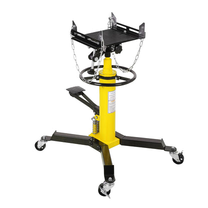 1322LBS Capacity 2-Plunger Fast Lift Transmission Jack with 33.5-69in Lifting Height - 2-Stage Hydraulic Telescopic Jack with Foot Pedal and 360° Swivel Wheel