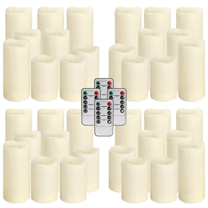 Aamdkcyu 36 Pack Waterproof Flameless LED Candles - Outdoor Battery Operated Candles with Remote & Timer, Realistic Flickering Flame, Safe for Porch, Patio, Weddings, Parties & Home Decor