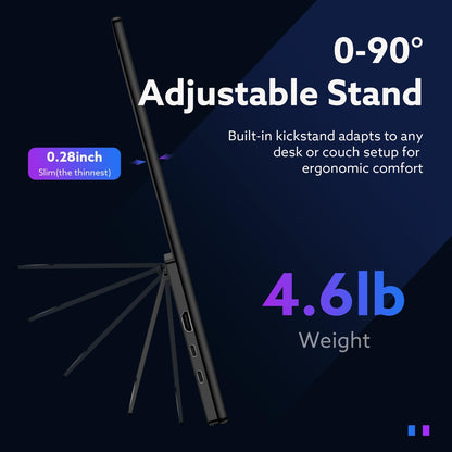 GWSGUT 23.8'' Portable Monitor 4K UHD 60Hz 120% sRGB, VESA USB-C HDMI Laptop Screen Extender, Built-in Stand Speakers for Laptop PC Mac Phone PS4/5 Xbox Switch