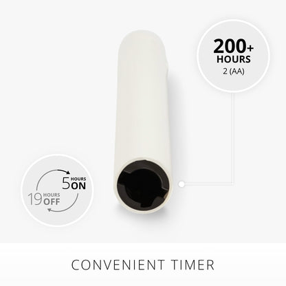 Luminara White Single Wax Drip Flameless Candle Tapers (1 x 9.5 inch), Moving Flame LED Candle Unscented Real Wax with Dripped Top Timer Function, Table, Mantel, Holiday Decoration
