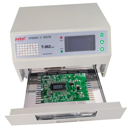T962 Reflow Oven 110V, 800W Soldering Reflow Station, Infrared Preheat Soldering Station Temperature Range: 0 ° -280 ° C, Suitable for Electronic Digital and PCB Board Soldering