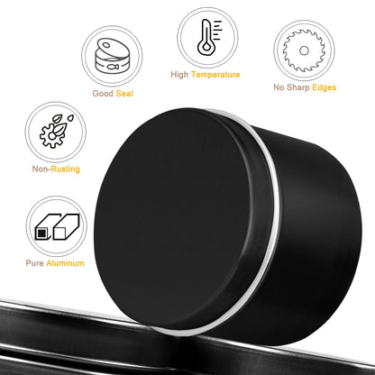 DINGPAI Candle Tin 18 Pcs, 4oz Candle Containers for DIY Candle Making, Black Color, Arts & Crafts, Storage and Holiday Gifts
