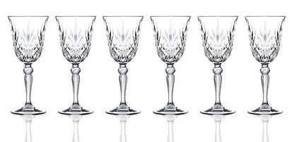 Lorren Home Trends Melodia Crystal Wine Glass Set of 6