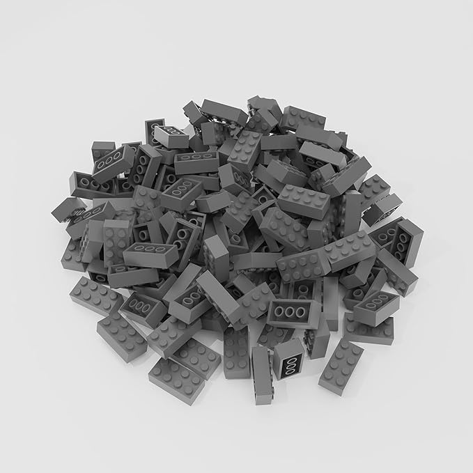 500 Piece Dark Gray Bricks Bulk Gray 2x4 Building Bricks Flat Compatible with Lego Parts and Pieces: 2x4 Dark Grey Bricks(Color: Dark Gray)