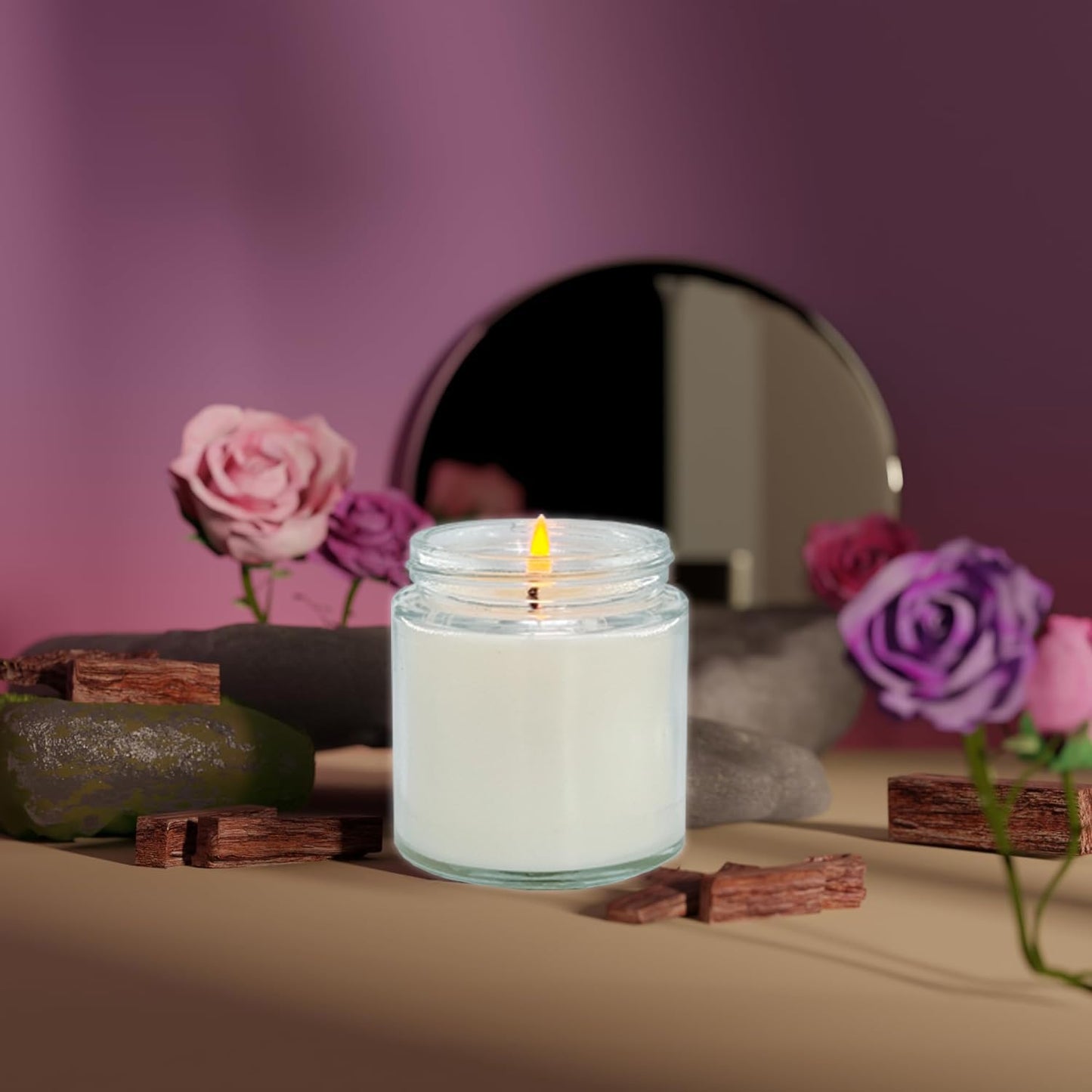 Veiuwa 24 Pcs 4 Oz Mini Soy Candles,Eucalyptus Scented,Aromatherapy Candle,Bulk Candle Set，Great Stress Relieving Scented Candles for Girls as a Gift for Birthdays, Weddings and More!