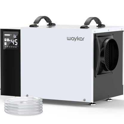 Waykar Commercial Dehumidifier with Pump and Drain Hose for crawl space, Basements, and Water Damage Unit