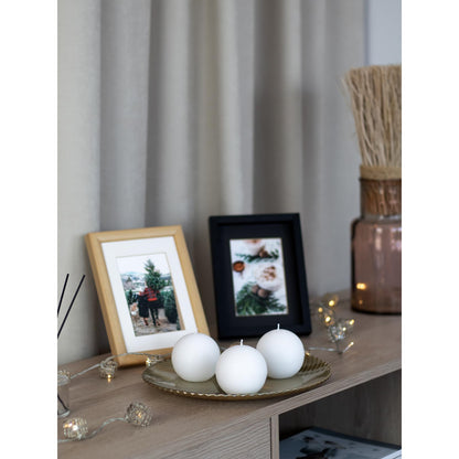 CANDWAX Set of 3 Round Candles Ball 3 inch - Snowball Spheres - Perfect as Wedding Decorations and as Spheres for Home Decor - Unscented Smokeless Dripless Long Burning White Candles