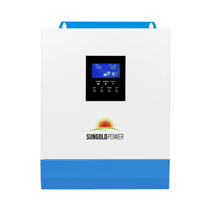SUNGOLDPOWER 3000W DC 24V Pure Sine Wave Solar Inverter,120V AC Output, 80A MPPT Solar Charger (MPPT Voltage Range 120V-400Vdc) and 40A AC Battery Charger, for Back, Off Grid System