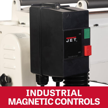 JET Black 20-Inch Thickness Planer for Woodworking, Helical Style Cutterhead with 2-Speed (24 FPM / 31 FPM) Feed Rate, 5 HP, 230V 1Ph (JPW-208HH-BLK)