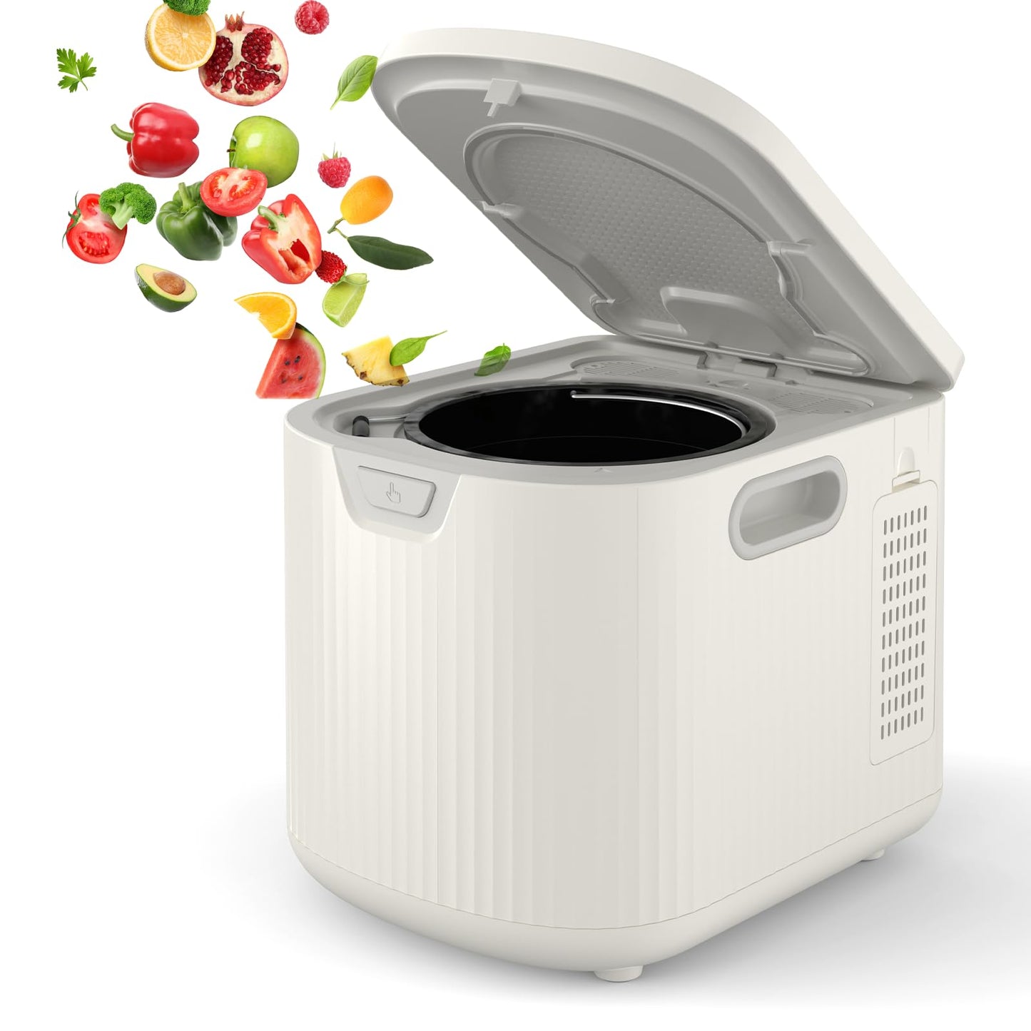 Homfan 2.5L Electric Composter Countertop, 3 Modes Kitchen Smart Compost Bin with Auto Cleaning, LED Display, Turns Kitchen Waste Into Dry Manure, Low Noise Food Waste Compost Machine