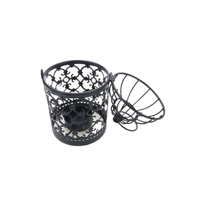 Pastlla 2Pcs Metal Tealight Holder, Hanging Birdcage Tealight Lantern Hollow Candle Holders for Wedding Gifts Home Dinner Party Christmas Decoration Black