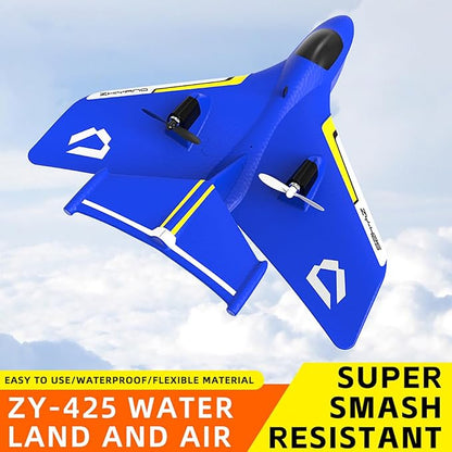 Remote Control Airplanes for Kids 2.4Ghz RC Water Plane Gifts for Boys Age 8-13 Year Old Easy to Fly Mini Glider with Gyro/Lights/2 Batteries Cool Toys for Birthday Christmas (Blue)