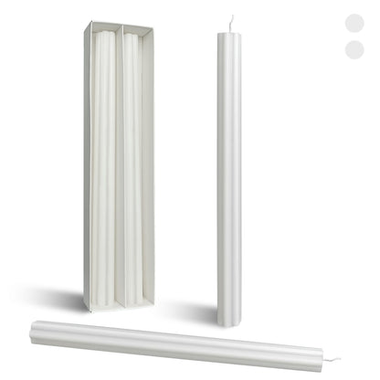 Long Taper Candles White Unscented Ribbed Candlesticks 10 Inch Dinner Tall Candle Smokeless Creative Handmade Candle Sticks for Holiday Weddings Home Decor 2 Pcs