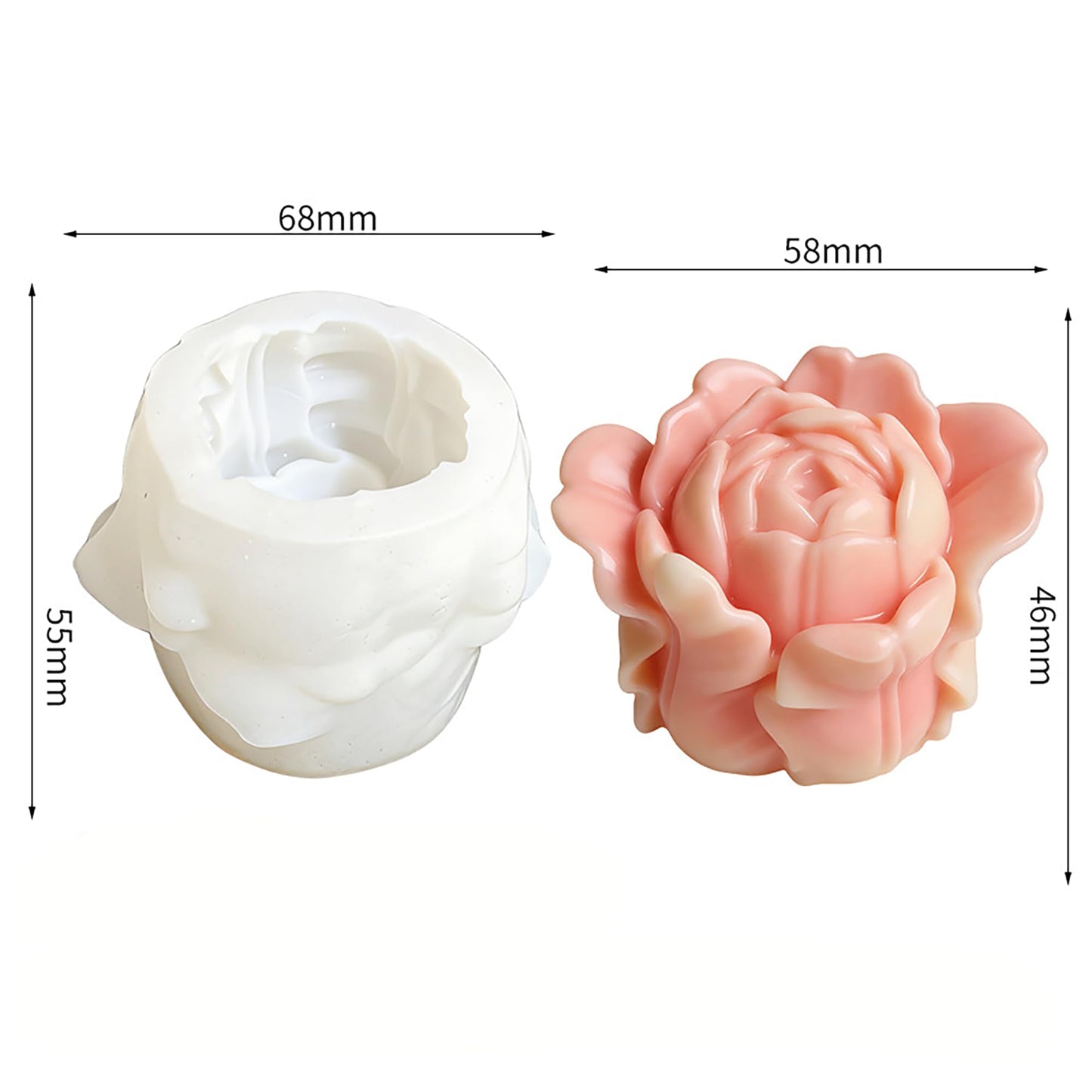 Flower Petal Mold - Cylinder Molds Silicone Wave Spiral Candle Mold - Silicone Resin Casting Molds for Candle & Resin & Soap Craft Supplies