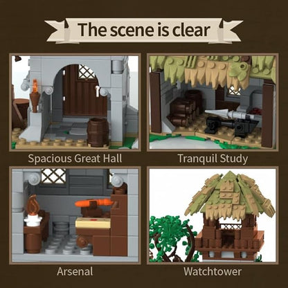 Medieval Greenwood Range Building Bricks SetMiddle Building Set House Building Block Toy Living Room DecorationsCollectible Display Set for Adults1109pcs