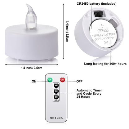 Roomsily LED Tea Lights with Remote Control: Battery Operated Bulk Realistic and Bright Flickering Long Lasting 400+Hours Flameless Candles for Home Decor Holiday Wedding Party (24Pack, WarmWhite)