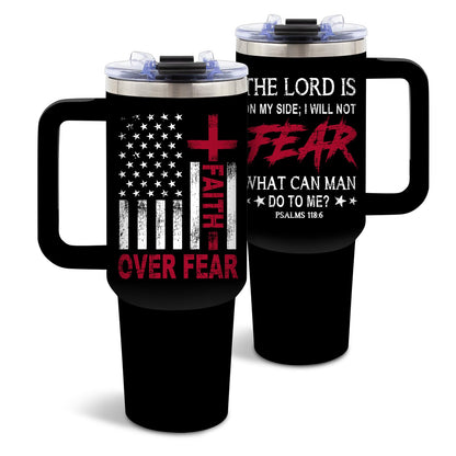 DUUV Christian Gifts for Men, Jesus Christian Tumbler 40 Oz, Inspirational Religious Gifts for Men, Spiritual Bible Verse Catholic Gift for Christmas Thanksgiving, Faith Over Fear Gift Tumbler, 1PCS