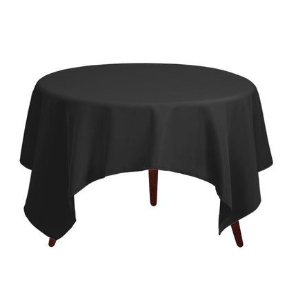 Gee Di Moda Square Tablecloth - 70 x 70 Inch Black Table Cloth for Medium Square or Round Tables - Heavy Duty Washable Fabric - for Buffet Table, Holiday Party, Dinner, Wedding & Baby Shower