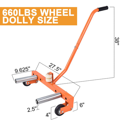 A A in EA116 Heavy Duty Adjustable Wheel Dolly, 660lbs Tire Dolly for Shop,Garage