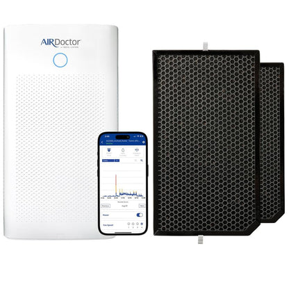 AIRDOCTOR AD5500i SMART 4-in-1 Air Purifier for Extra Large Spaces & Large Rooms- UltraHEPA, Carbon, VOC Filters Capture Particles 100x Smaller Than HEPA Standard with Extra VOC Filter- Bundle.
