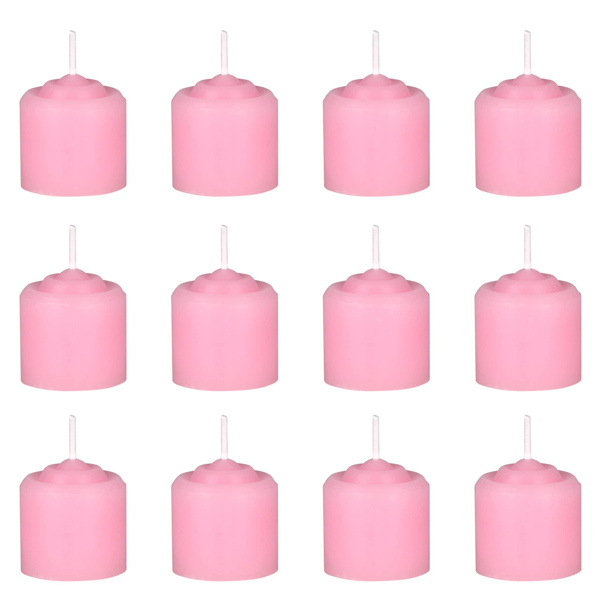 Mega Candles 12 pcs Unscented Pink Votive Candles, Hand Poured Wax Candle 10 Hours 1.38 Inch x 1.5 Inch, Home Décor, Wedding Receptions, Centerpieces, Occasions, Events, Festivities, Meditations