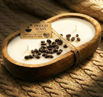 Dough Bowl Candle Co. Coffee Candle - 10x6 Large Aromatherapy Gifts for Men, and Women 100% Soy Candles, Coffee Vanilla Scented Gifts for Him and Her, 3 Wick 40H Decorative Odor Eliminating Decor