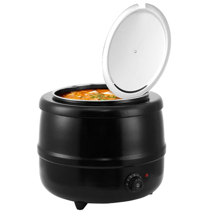 13.7 Quarts Commercial Soup Kettle, Large Capacity Soup Warmer with Stainless Steel Removable Insert Pot, Hinged Lid & Stable Base, Automatic Food Warmer for Buffet, Party, Catering, Restaurant