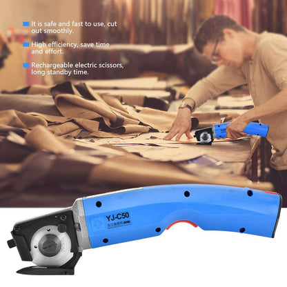 4500rpm 35W Electric Scissors Rechargeable Fabric Leather Cloth Cutter Shears Round Knife Cloth Cutting Machine 100-240V US Plug